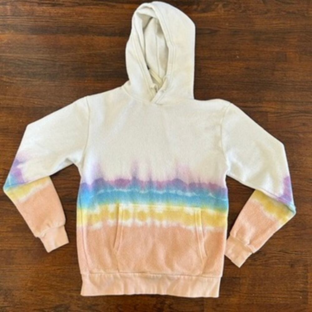 FEAT Blanket Hoodie Rainbow Tie Dye Size Small Beach Summer
